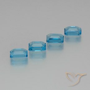 Topaz Gemstones in 8 x 6 mm (calibrated) Size for Sale, Topaz Stones in Swiss Blue Color