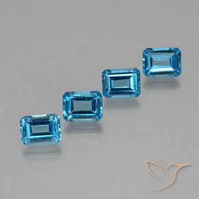 7.74ctw Natural Swiss Blue Topaz, Emerald Cut, VS