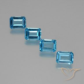 7.71 ctw Blue Topaz Stones, Natural Topaz in Octagon Facet Shape for Sale