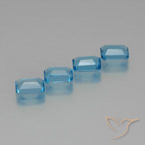 Topaz Gemstones in 8 x 6 mm (calibrated) Size for Sale, Topaz Stones in Swiss Blue Color
