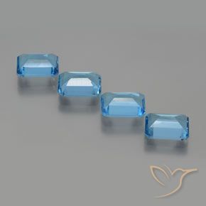 Topaz Gemstones in 8 x 6 mm (calibrated) Size for Sale, Topaz Stones in Swiss Blue Color