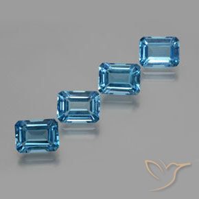 8.04 ctw Blue Topaz Stones, Natural Topaz in Octagon Facet Shape for Sale