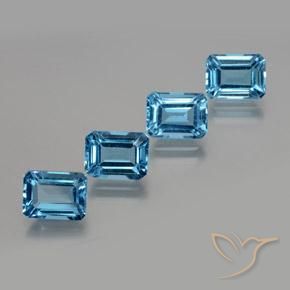 8.43 ctw Blue Topaz Stones, Natural Topaz in Octagon Facet Shape for Sale