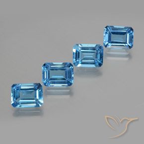 7.79 ctw Blue Topaz Stones, Natural Topaz in Octagon Facet Shape for Sale