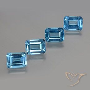 7.65 ctw Blue Topaz Stones, Natural Topaz in Octagon Facet Shape for Sale
