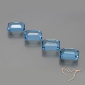 Topaz Gemstones in 8 x 6 mm (calibrated) Size for Sale, Topaz Stones in Swiss Blue Color
