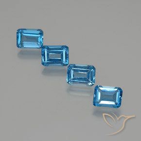 8.02 ctw Blue Topaz Stones, Natural Topaz in Octagon Facet Shape for Sale
