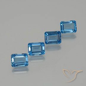 8.13ctw Natural Swiss Blue Topaz, Emerald Cut, VS
