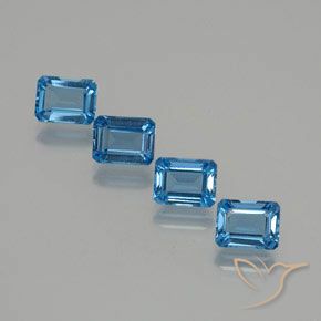 8.13 ctw Blue Topaz Stones, Natural Topaz in Octagon Facet Shape for Sale