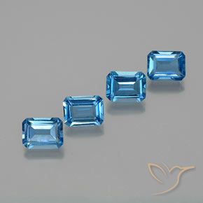 7.49ctw Natural Swiss Blue Topaz, Emerald Cut, VS
