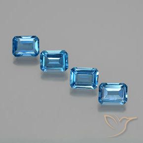 7.49 ctw Blue Topaz Stones, Natural Topaz in Octagon Facet Shape for Sale