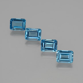 7.89 ctw Blue Topaz Stones, Natural Topaz in Octagon Facet Shape for Sale
