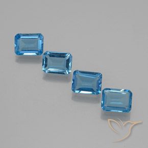 7.32 ctw Blue Topaz Stones, Natural Topaz in Octagon Facet Shape for Sale