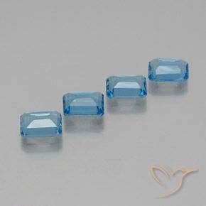 Topaz Gemstones in 8 x 6 mm (calibrated) Size for Sale, Topaz Stones in Swiss Blue Color