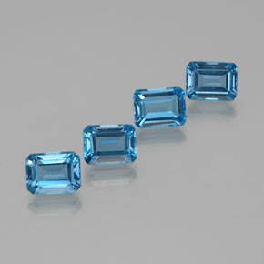 8.64 ctw Blue Topaz Gemstones, Topaz Gems in Octagon Facet Shape for Sale.