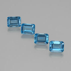 8.64 ctw Blue Topaz Stones, Natural Topaz in Octagon Facet Shape for Sale
