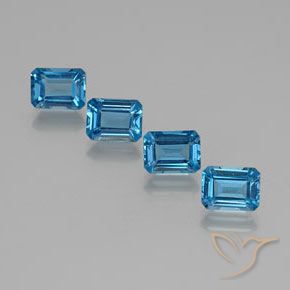 7.76 ctw Blue Topaz Stones, Natural Topaz in Octagon Facet Shape for Sale