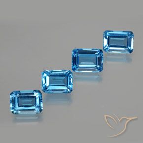 7.97 ctw Blue Topaz Stones, Natural Topaz in Octagon Facet Shape for Sale