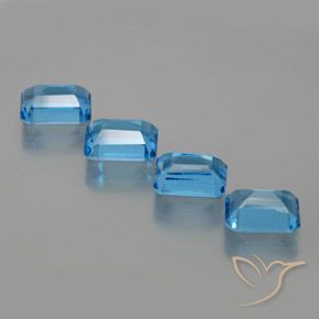 Topaz Gemstones in 8 x 6 mm (calibrated) Size for Sale, Topaz Stones in Swiss Blue Color