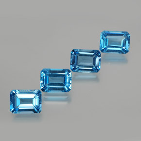 8.16 ctw Blue Topaz Stones, Natural Topaz in Octagon Facet Shape for Sale