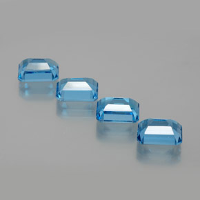 Topaz Gemstones in 8 x 6 mm (calibrated) Size for Sale, Topaz Stones in Swiss Blue Color