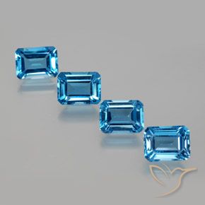 8.32ctw Natural Swiss Blue Topaz, Emerald Cut, VS