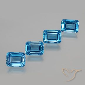 8.32 ctw Blue Topaz Stones, Natural Topaz in Octagon Facet Shape for Sale
