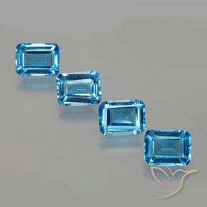 7.53 ct Swiss Blue Topaz, 8.1 x 6.1 mm Octagon Cut From Brazil, Photo A