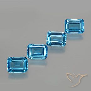 7.53 ctw Blue Topaz Stones, Natural Topaz in Octagon Facet Shape for Sale