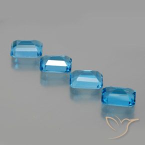 Topaz Gemstones in 8 x 6 mm (calibrated) Size for Sale, Topaz Stones in Swiss Blue Color