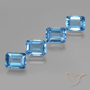 8.41 ctw Blue Topaz Stones, Natural Topaz in Octagon Facet Shape for Sale