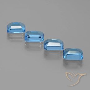 Topaz Gemstones in 8 x 6 mm (calibrated) Size for Sale, Topaz Stones in Swiss Blue Color