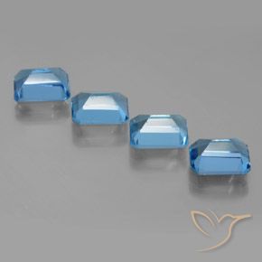 Topaz Gemstones in 8 x 6 mm (calibrated) Size for Sale, Topaz Stones in Swiss Blue Color