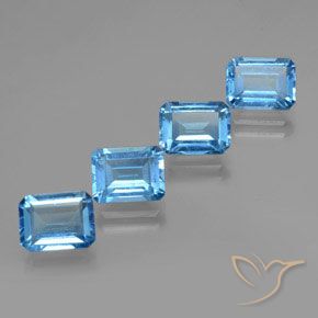 8.32 ctw Blue Topaz Stones, Natural Topaz in Octagon Facet Shape for Sale