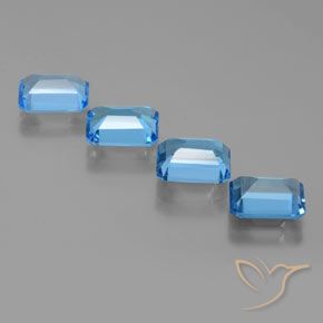Topaz Gemstones in 8 x 6 mm (calibrated) Size for Sale, Topaz Stones in Swiss Blue Color