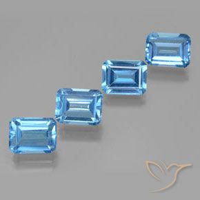 7.93 ctw Blue Topaz Stones, Natural Topaz in Octagon Facet Shape for Sale