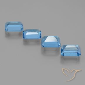 Topaz Gemstones in 8 x 6 mm (calibrated) Size for Sale, Topaz Stones in Swiss Blue Color