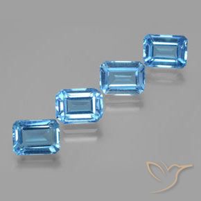 8.19 ctw Blue Topaz Stones, Natural Topaz in Octagon Facet Shape for Sale