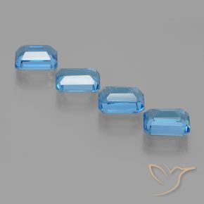 Topaz Gemstones in 8 x 6 mm (calibrated) Size for Sale, Topaz Stones in Swiss Blue Color