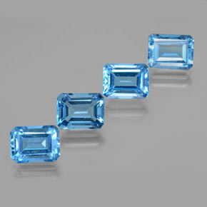 8.59 ctw Blue Topaz Stones, Natural Topaz in Octagon Facet Shape for Sale