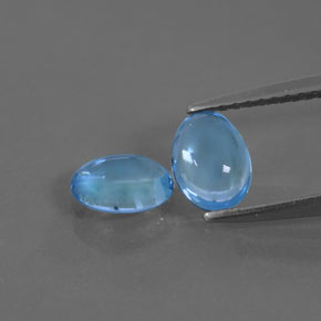 Deep Baby Blue Topaz Gem - 0.8ct Oval Cabochon (ID: 376541)