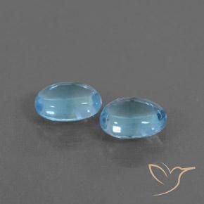 1.87 ctw Blue Topaz Stones, Natural Topaz in Oval Cabochon Shape for Sale