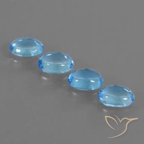 4.05 ctw Blue Topaz Stones, Natural Topaz in Oval Cabochon Shape for Sale