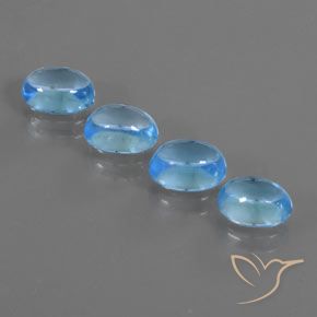 5.25 ct Swiss Blue Topaz, 7.1 x 5.3 mm Oval Cut From Brazil, Photo A