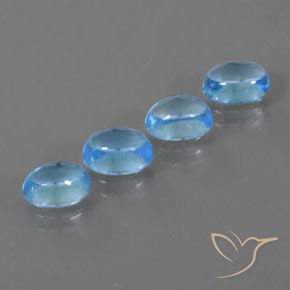 5.25 ctw Blue Topaz Stones, Natural Topaz in Oval Cabochon Shape for Sale