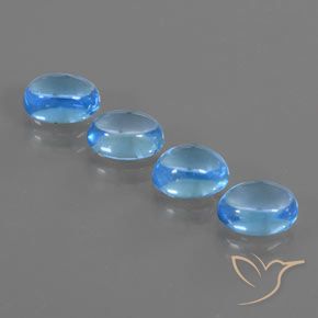 5.38 ct Swiss Blue Topaz, 7 x 5.4 mm Oval Cut From Brazil, Photo A