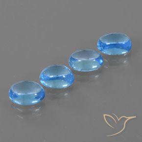 5.38 ctw Blue Topaz Stones, Natural Topaz in Oval Cabochon Shape for Sale