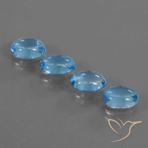 2 Pcs 8mm x 10mm Frosted Topaz Oval Cabochon #UP730