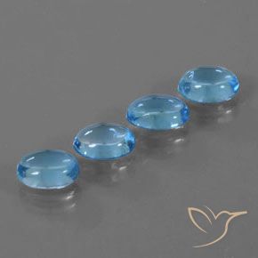 3.82 ctw Blue Topaz Stones, Natural Topaz in Oval Cabochon Shape for Sale
