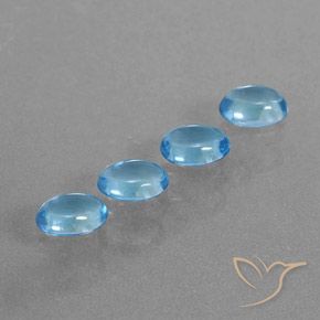 Deep Azure Topaz Gem - 0.9ct Oval Cabochon (ID: 376986)